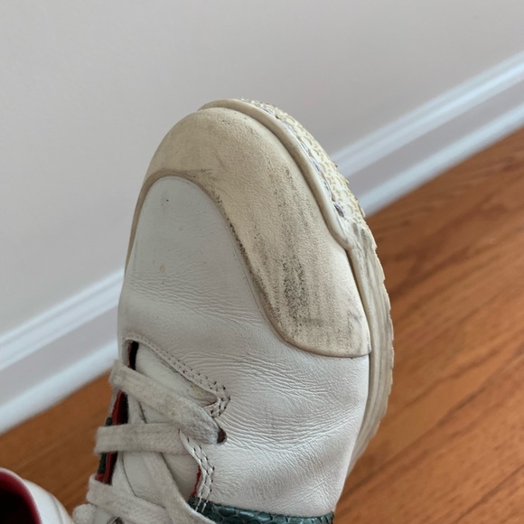 Gucci White Red And Sneak Leather Sneakers  S:7,5. - Picture 5 of 7
